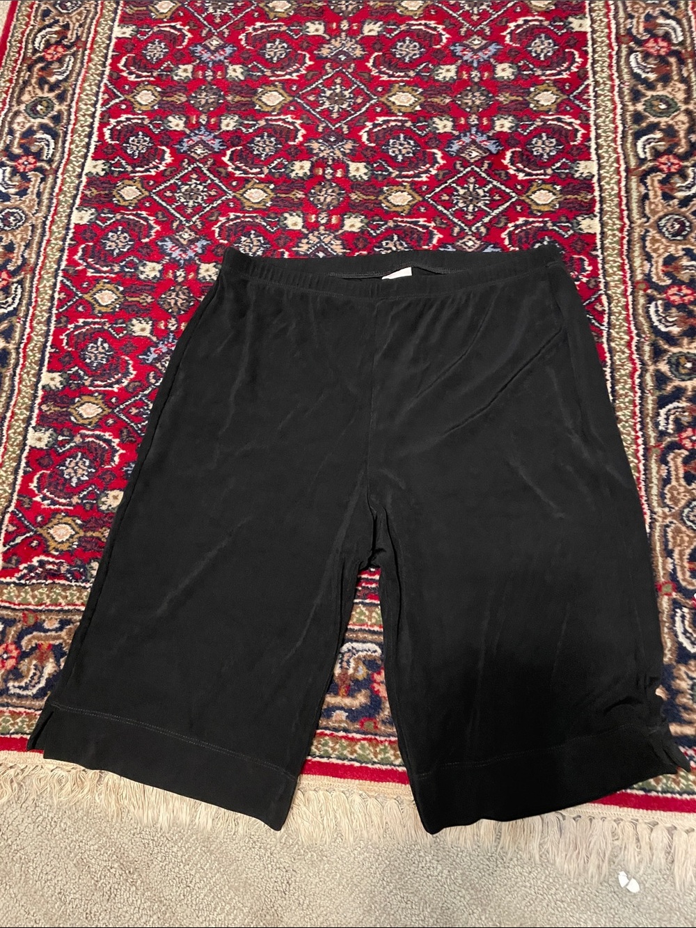 Chico's Black Knee-Length Stretch Shorts with Elastic Waist